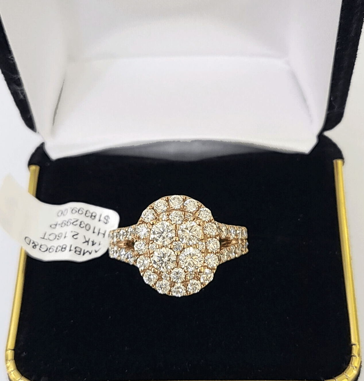 REAL 14k Rose Gold Diamond Ladies Ring Oval Shape Women Engagement Wedding - GoldenlinQ